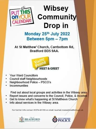 Sabiya4khan's tweet photo. Lookin  forward to meeting local residents around #Bankfoot area an opportunity for all to engage with service providers.  Do get in touch if you can't make the meeting today ! @dave4wibsey @CllrRalphBerry @WibseyLabour @wibseylibrary @JudithCummins @bradsouthlabour https://t.co/6iLOAKlOCQ