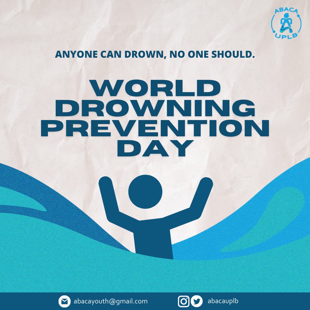 abacauplb's tweet photo. 🌊 Let us save lives through prevention 👨‍👩‍👦.

ABACA-UPLB is one with the United Nations (UN) in celebrating 🏊‍♂️ World Drowning Prevention Day 💦🐋, June 25.

Read full post here: https://t.co/PImSdroxr5

#WorldDrowningPreventionDay
#ABACAUPLB
#TogetherForTheYouth https://t.co/QzACSTUj3K