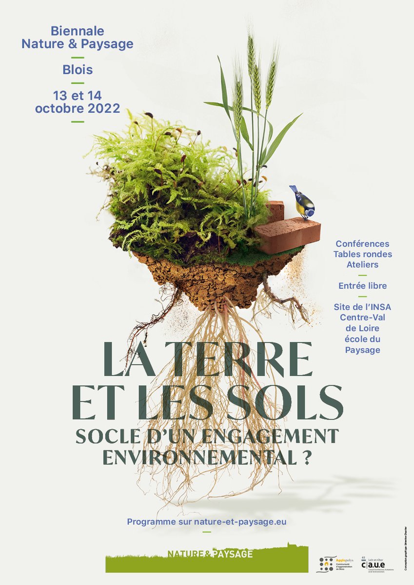caueloiretcher's tweet photo. [Save the date] Nature &amp; Paysage à Blois les 13 et 14 octobre 2022 avec un programme concentré sur la terre et les sols pour ce nouveau cycle de rencontres sur le rapport de l'humain à la nature organisées depuis plus de dix ans par le CAUE et Agglopolys. https://t.co/5SQLc1ucmW https://t.co/BxgD09oplk
