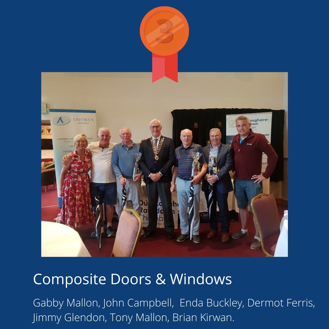 DLRCO_Chamber's tweet photo. DLR Chamber members & guests enjoyed a great day of golf @GrangeGolfClub1 last Thursday. The weather π was perfect for β³ and after golf drinks on the balcony.
πWinners
1. @Highline_ie
2, Howards Way Restaurant,
3. @CompDoors
#golfclassic #businessnetworking #dlrchamber https://t.co/eADoofksni