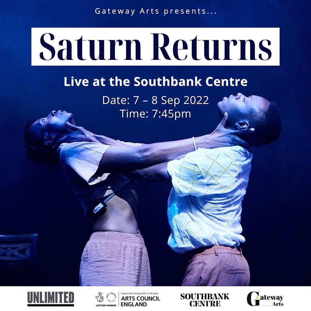 ‘SATURN RETURNS’ - A CHOREOPOEM BY @SJ_NWA. COMING TO @SOUTHBANKCENTRE’S #UNLIMITEDFEST WITH @WEAREUNLTD. 

ASSOCIATE PRODUCED BY YOURS TRULY. 🙇🏾

📍PURCELL ROOM, 7-8 SEPTEMBER.