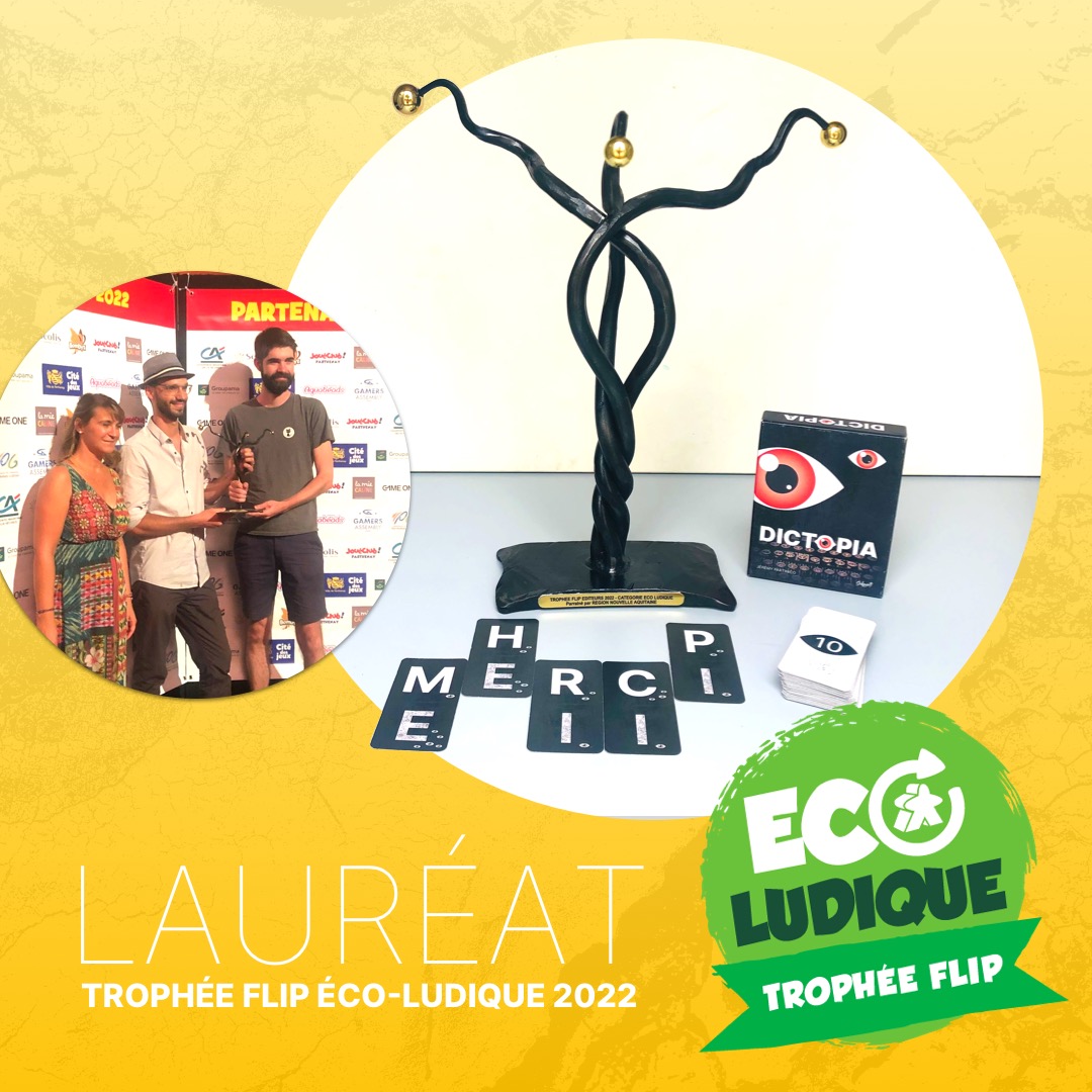 SubvertiGames's tweet photo. L'année dernière le #FLIP créait la première récompense verte du monde du #jeu : le trophée Éco-ludique. 🌱
Cette année, nous avons l'immense honneur de succéder au génial Turbulences de Thomas Planete avec notre jeu #Dictopia de Jérémy Partinico ! 💚
https://t.co/zH5v1fJjn0 https://t.co/3vYxjVLh8B