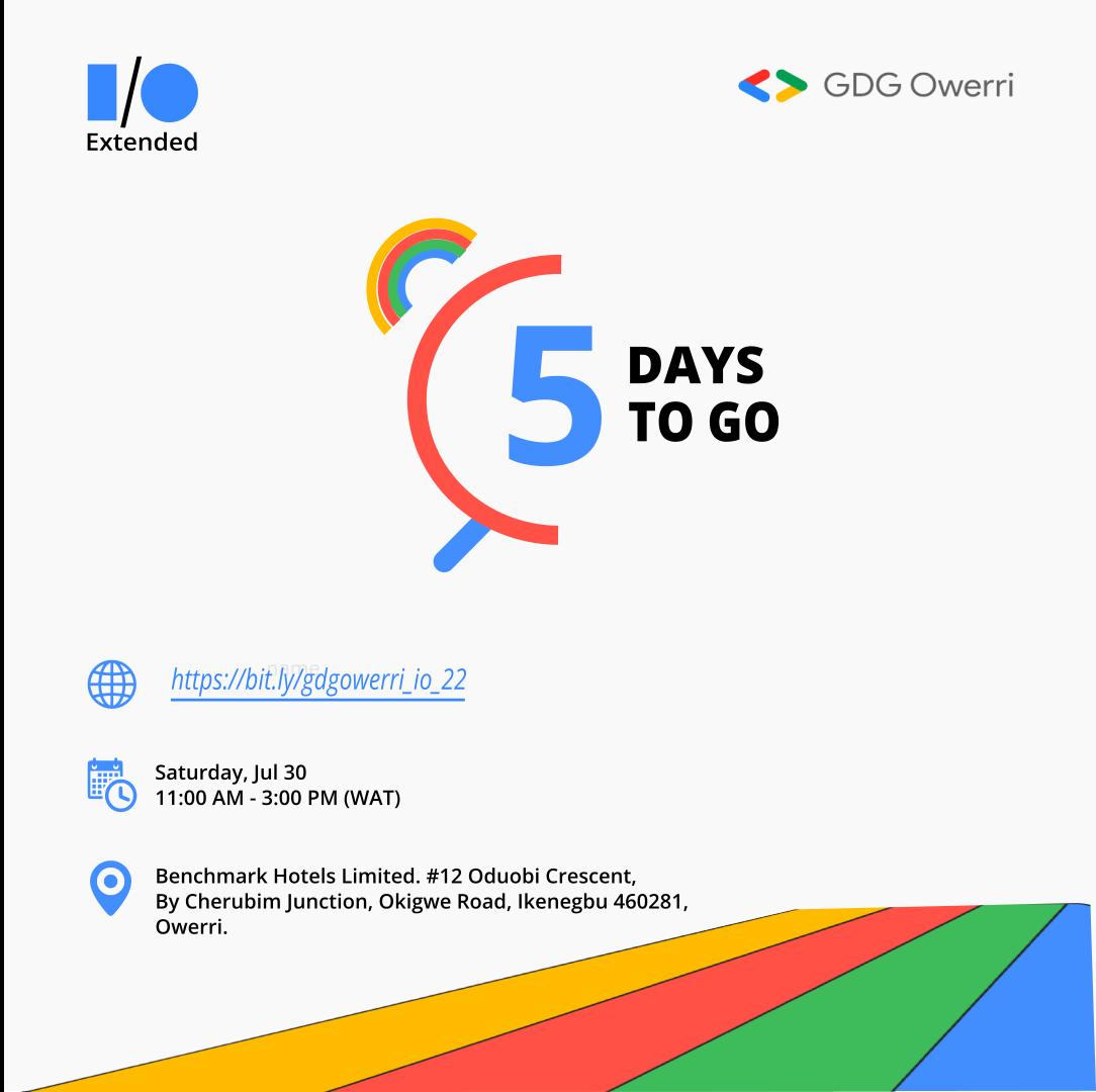 naps_thelma's tweet image. Hurray!!! 

Google I/O Extended 2022 is here!  🥳🔥🔥

PS: Reserve a spot to attend the event here bit.ly/gdgowerri_io_22

See you there! 😇
#TechBuddySpace #BBNaija #IDO #ILUNA #WomenWhoCode #goodmorning #gdg #googleads