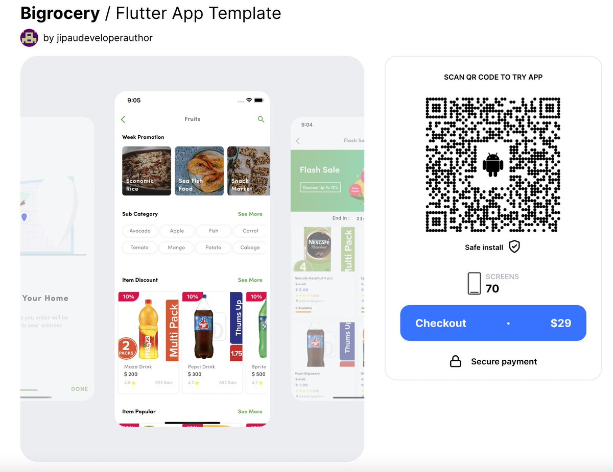 cdmrkt's tweet image. One of most useful #flutter template
code.market/product/flutte…
#flutterdev #fluttertemplate #codemarket