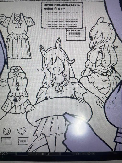 ウマ娘の水着カタログみたいなのをを頑張って描いてたんですけど、漫画で出すときには細かすぎて潰れそうなのでここで供養します 