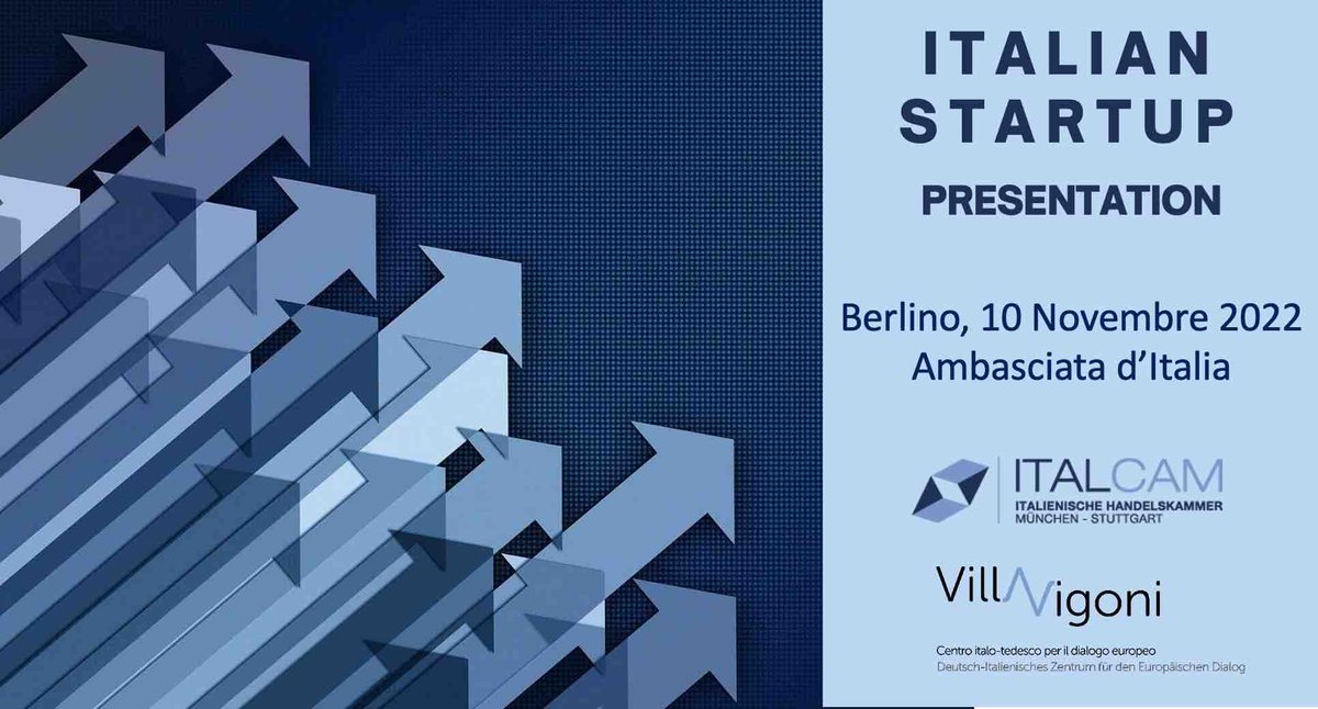 cbcita's tweet photo. 📡 Il progetto prevede una selezione di 12 #startup italiane che verranno presentate al mercato tedesco durante un Pitch che si svolgerà il 10 Novembre 2022 presso l’Ambasciata italiana a Berlino.
Presenta la tua domanda di iscrizione👇
https://t.co/AAokAr7dhm https://t.co/09ltOulNmb