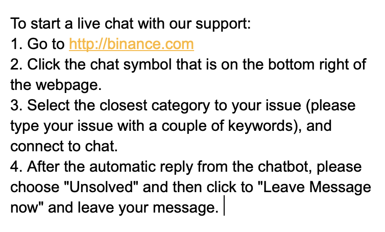 Binance Customer Support tweet media