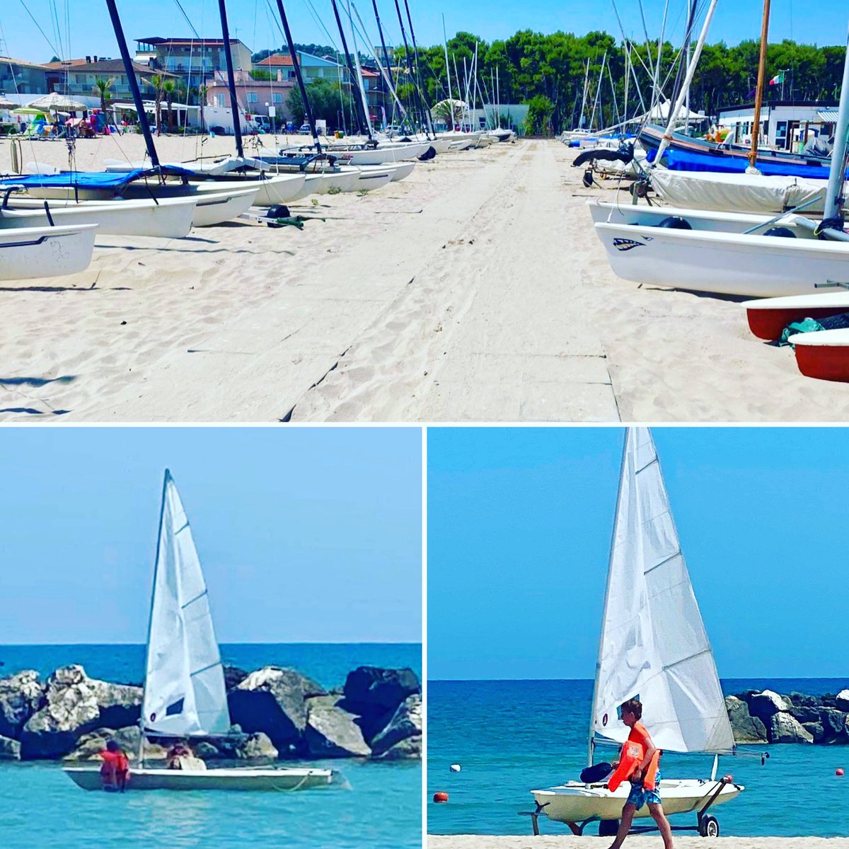 TravelDreamFam's tweet photo. Justice had his first sailing class today here in Porto San Giorgio, hoping he loves it! So proud he got to be with the big boys and the 16’ boats 💪⛵️😍#sailing #sailingclass #italianlifestyle #SummerVibes #portosangiorgioitaly https://t.co/MN2JcOWmFY