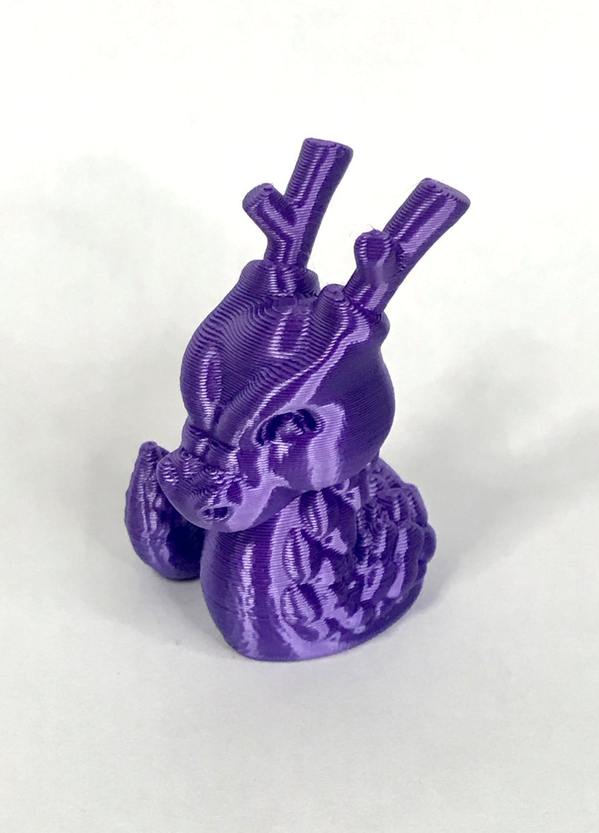 BassettDesigns's tweet photo. Purple cali-dragon was a great was to showcase FDM printing

Designer: @mcgybeer 
Model: https://t.co/DRxY5GQIHD

Material: Polymaker  purple PLA
Nozzle: 0.4mm
Layer: 0.2mm
Weight: 5g
Time: 56M

#3dprinting #3dprinted #3dprinter #thingiverse #printables #etsy #etsyshop #pla #petg https://t.co/dIV6ndKLQH