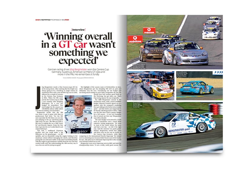 September issue of Classic Cars out now with #Porsche 996 special including @jbergmeister telling me about racing the 996 GT3. Highlight was beating the prototypes in ’03 to win the Daytona 24-hours outright.