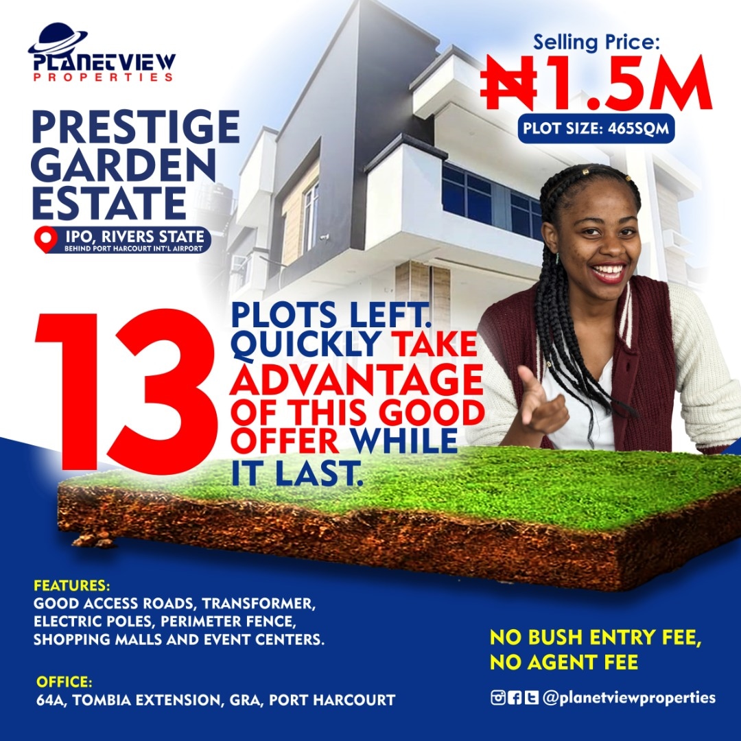 PlanetviewProp's tweet image. Don't let this opportunity pass you by.
Do your best to invest while it last.
Planetview cares... 
#planetviewproperties #genuineproperties #genuineland #investment #realestate #realtor #landforsale #property