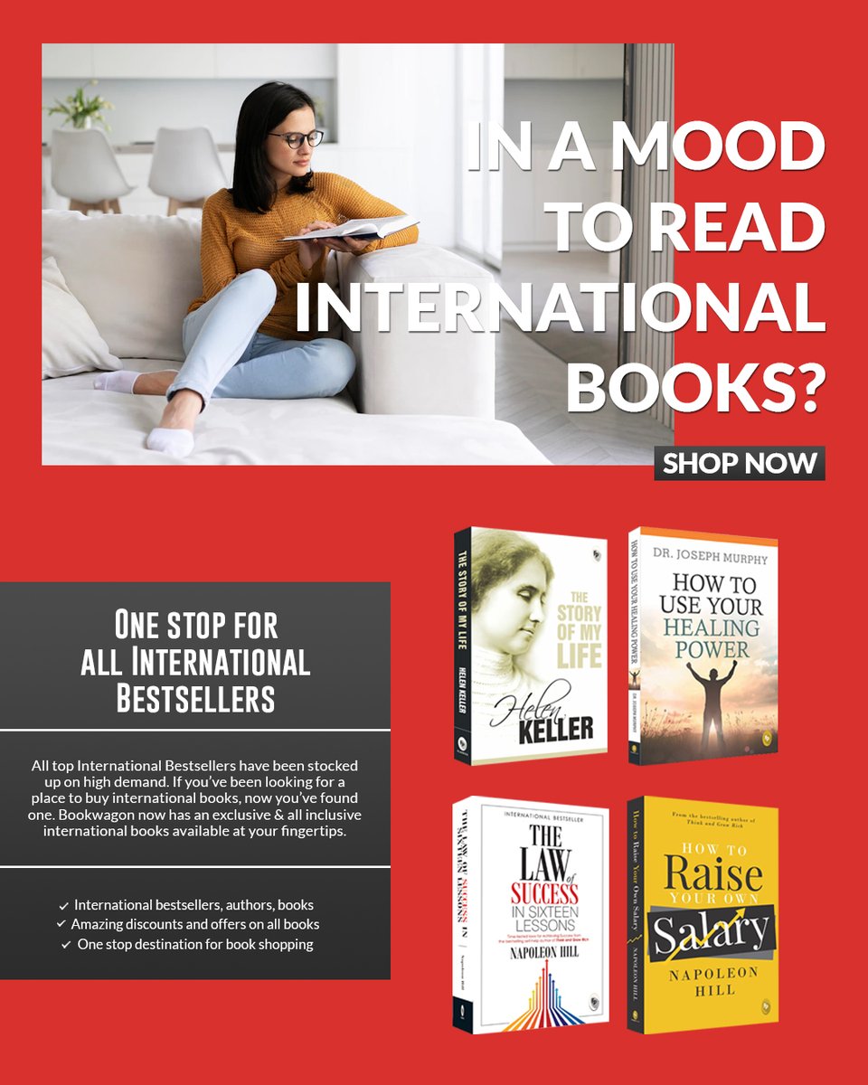 Do you have a #favourite #international #author to whose #books you can't reach out? #Bookswagon brings you the #solution as Bookswagon has a range of books written by international authors.
#bestsellingauthor #bestsellers #internationalbooks #editions @NapoleanHill @FingerprintP