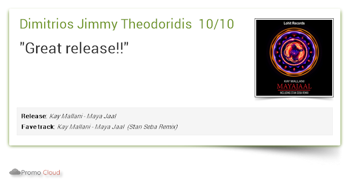 lohitrecords's tweet photo. Dimitrios Jimmy Theodoridis supports: @Kay_Mallani - Maya Jaal  (@stansebamusic Mix) 10/10 #newrelease https://t.co/OFsr0Dplzp  #lohitrecords #lohitdeep https://t.co/kOCz9e1Af6