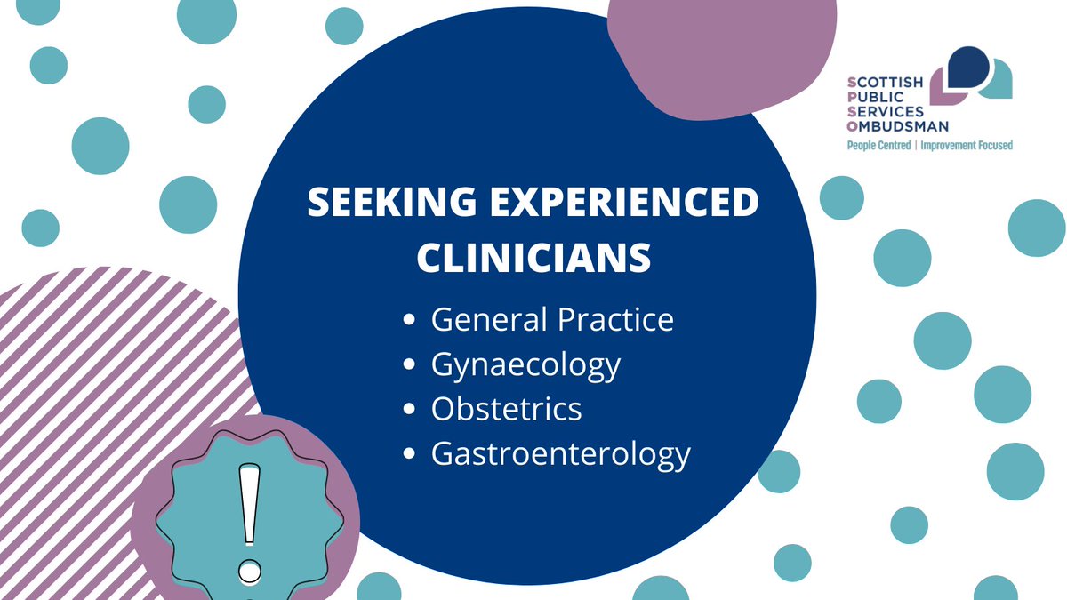 SPSO_Ombudsman's tweet photo. SPSO’s professional advisers provide independent and impartial responses to complaints – we are currently seeking clinicians in the below areas. If you are interested in becoming an adviser, contact our lead adviser @dorothy_DAprof at dorothy.armstrong@spso.gov.scot #SPSO https://t.co/7lzXgXWStU