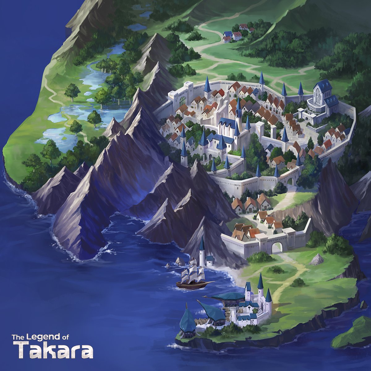 takaraLLD's tweet photo. Hi Adventurers, Welcome.

There are five camps in Takara, and each of them has a different culture and unique geographical features...
 
First, here is the full view of Aider Polis.

#TheLegendofTakara #AiderPolis
#CardRPG #Game #Gamelandscape https://t.co/kxmC3zhrgG