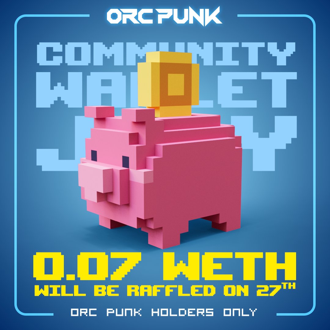 OrcPunkNFT's tweet photo. 0.07 WETH will be raffled amongs holders for on 27th. To enter, please react on discord.

#OrcPunkNFT #raffle #nft #nfts #NFTCommmunity #opensea https://t.co/MP5v66zWIg
