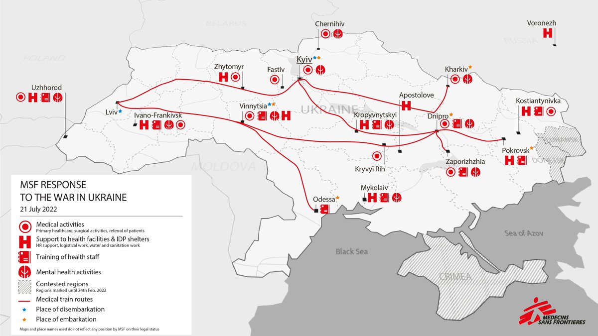 MSF_Suisse's tweet photo. 💥La guerre se poursuit en #Ukraine, notamment dans l'est et le sud du pays, où les lignes de front sont très disputées.
@MSF soutient hôpitaux, médecins, infirmier.e.s et organisations locales pour répondre aux besoins des populations
#neutralite #impartialite #independance https://t.co/KRwZ4f6bpA