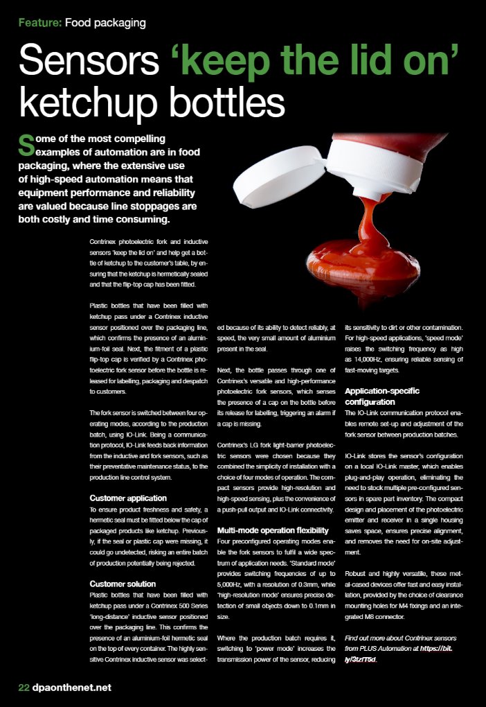 DPAONTHENET's tweet image. Sensors ‘keep the lid on’ ketchup bottles: Sensors ‘keep the lid on’ ketchup bottles: Some of the most compelling examples of automation are in food packaging...Find out more: lnkd.in/eZENqVFT

#Sensors #Packaging #Food