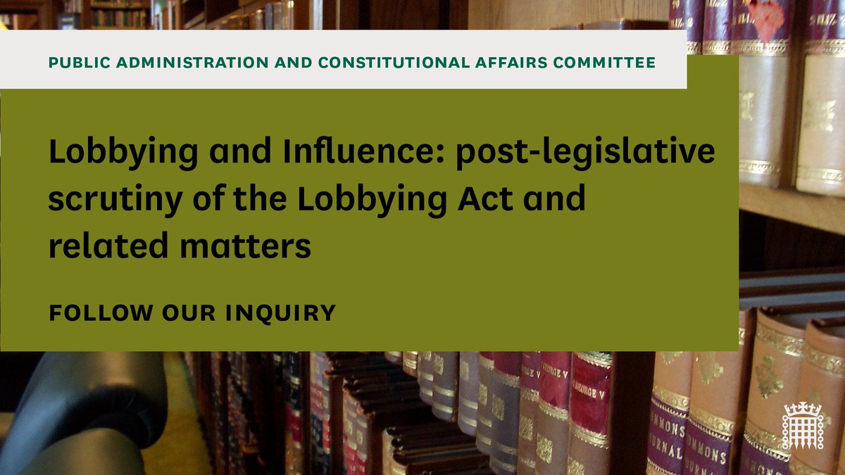 Today we've launched an inquiry into the Lobbying Act. Read more here: committees.parliament.uk/work/6878/lobb…