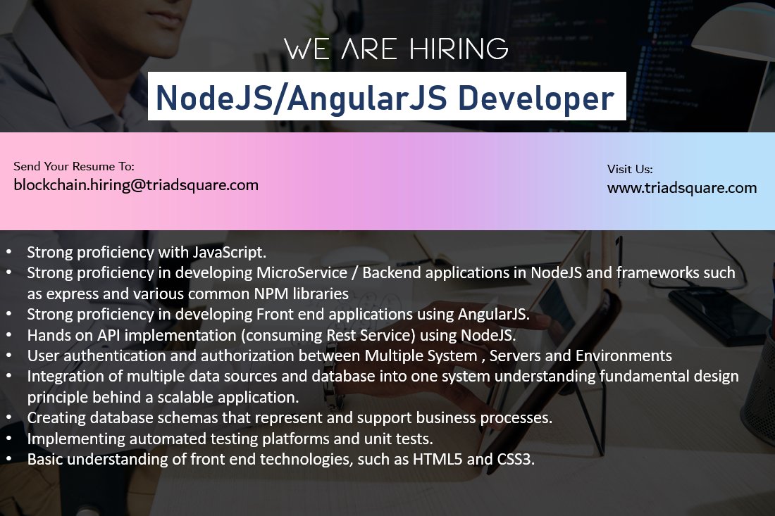 traidsquare1's tweet photo. Highly-skilled JavaScript developers with extensive knowledge of theoretical angular blockchain engineering. 
#blockchain #developers #blockchaindevelopers #nodejs #angulardeveloper #angularjs #nodejsjobs #angularjobs #data #javascript #network https://t.co/8B6Bj6msZe
