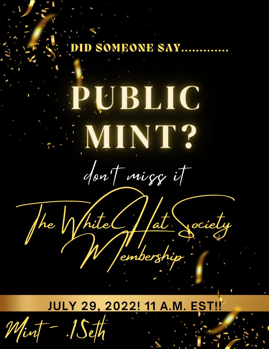 Mint Day is upon us on Friday July 29th, 2022!! Pack your bags and have your game face ready!!! @WHSociety_eth Membership Holder Claim/Public Mint is gonna be 🔥 🔥 🔥!! #WHS @aod86311 <a href="/NfTCrYpToNeEdEd/">4KiDs & DiSaBlEd</a> <a href="/ThaRedFire/">Nizmania</a> <a href="/jerodsm_/">dot</a> <a href="/bekxart/">BekxArt</a> <a href="/DebbieShiffer/">Debbie Shiffer Photography 📸🥾🎒🏕</a> <a href="/DrMilburn/">Doc. Pennybags💎🚀</a> <a href="/JoH735/">JoH</a> @MommaBearG75