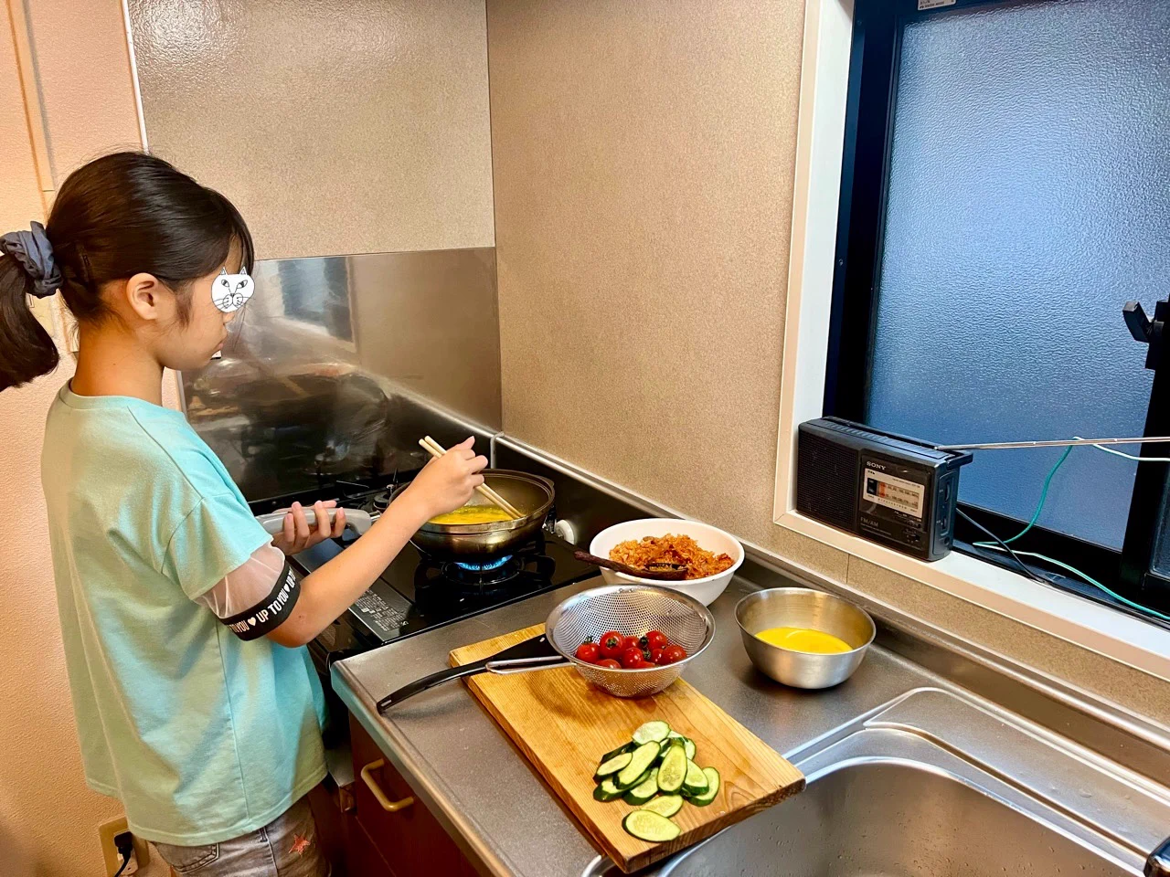 夏休みの目標は「1人でオムライスを作れるようになること」。最高のオムライスの出来上がり。