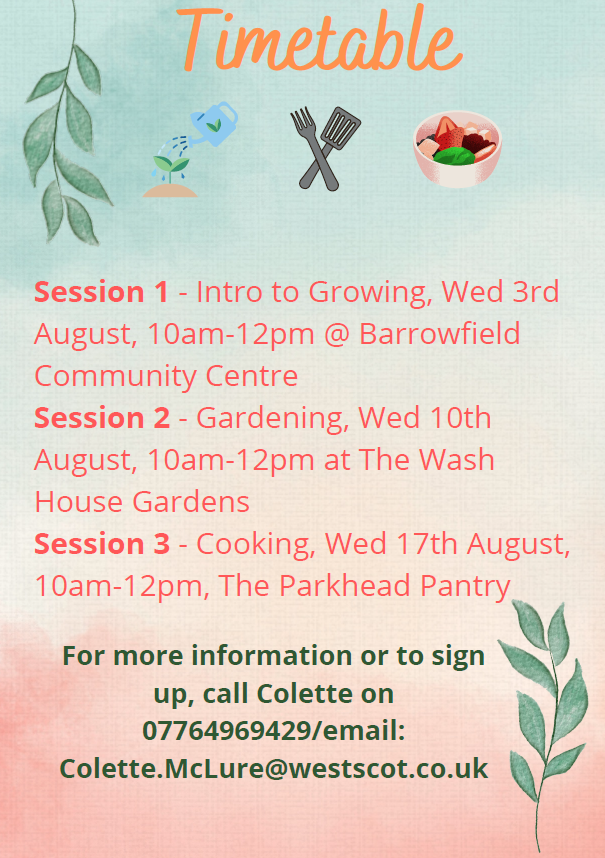 Our next series of wellbeing sessions will start on the 3rd of August. Limited spaces available - to book your place send us a message or call me on 07764969429