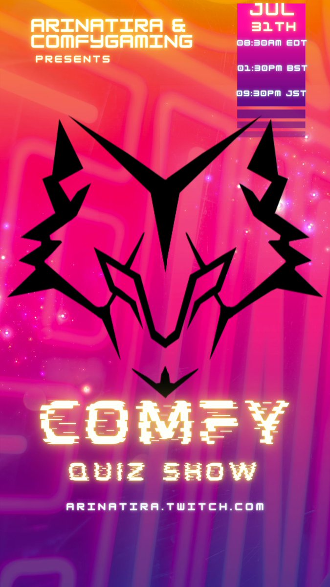 Arinatira's tweet photo. My dear fellow #comfydants ! While our Osheep is away let us do a quiz! All the questions will be related to him!

-> Four Contestants answering on Twitch
-> Chat can participate via Poll

On Sunday 31st July, 
8:30am EDT/01:30pm BST/09:30pm JST
Feel free to join in and have fun! https://t.co/5vpMZpRTPS