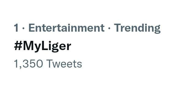 LigerMovieOffl's tweet photo. #MyLiger Trending top on Twitter 🔥
#LigerOnAug25th 💥
Trailer
- https://t.co/hOiA9HRSJ5
#Liger
@TheDeverakonda @ananyapandayy #PuriJagannadh @karanjohar @Charmmeofficial @DharmaMovies @PuriConnects @sonymusicindia https://t.co/UxIodDc7BL