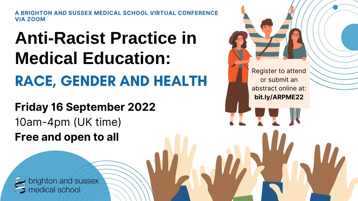 📣 Submit an abstract now! Our 2nd annual conference aimed at sharing Anti-Racist Practice in Medical Education takes place online on 16 Sept 🩺 Working papers and full papers invited, along with non-prose submissions (poetry, posters, comics etc.) 👉 bit.ly/ARPME22