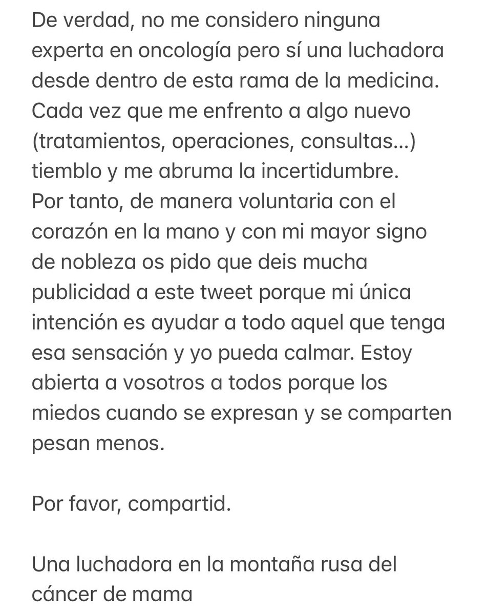 Por favor, compartid.

Una luchadora en la montaña rusa del cáncer de mama.