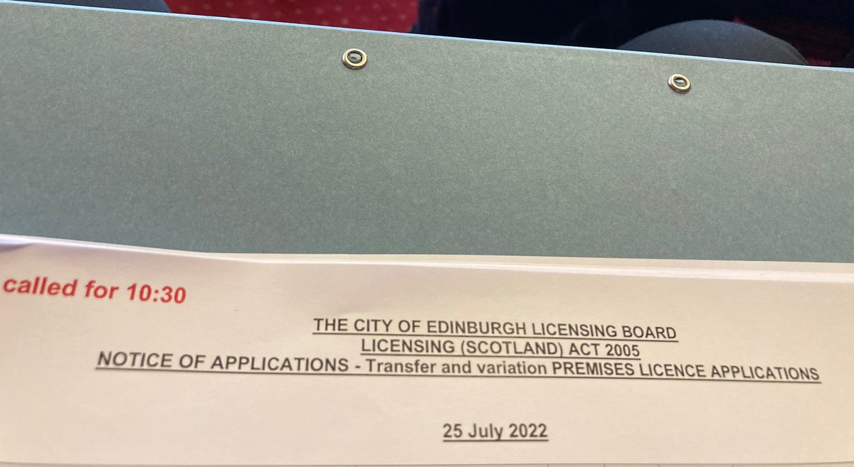 As any lawyer will tell you… an in-person hearing demands a (colour optional) blue manila folder #oldschool 😂 joking aside great to be back again appearing before <a href="/Edinburgh_CC/">The City of Edinburgh Council</a> <a href="/Edin_Licensing/">Edinburgh Licensing Service</a>  Board today