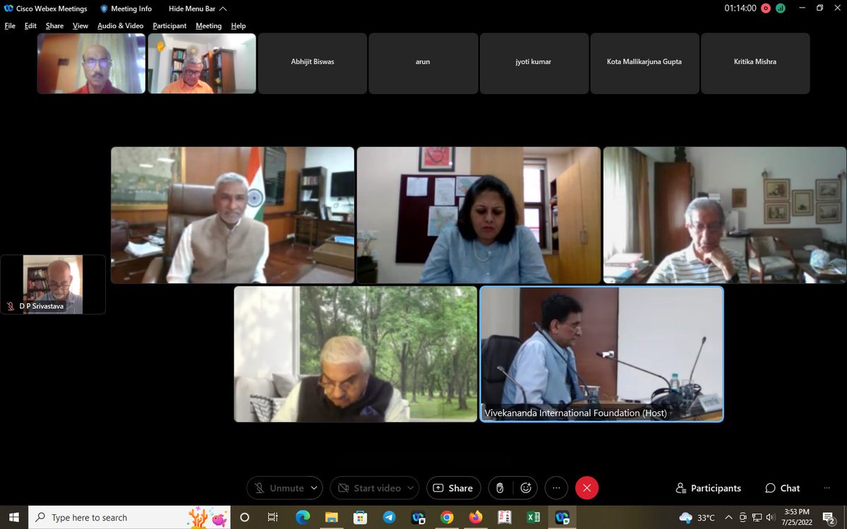vifindia's tweet photo. Glimpses from the interaction with Mr Dammu Ravi, Secretary (Economic Relations), @MEAIndia on 'Prospects for #I2U2summit' held earlier today at @vifindia https://t.co/P6I28kaSVN