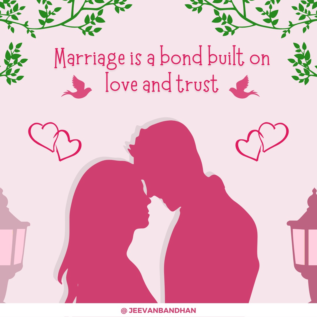 Marriage is the bond between love and trust.

#jeevanbandhan helps you to find a marriage partner.
 Register now LINK IN BIO
.
.
.
#marriagepartner #matrimony #lifepartner #marriage #findthebride #findthegroom #marriagegoals #marriagequotes #life #husbandandwife #husbandlove