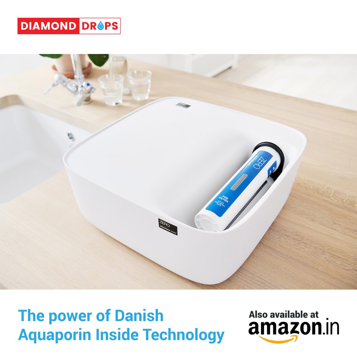 TheDiamondDrops's tweet photo. The innovative Aquaporin Inside® technology eliminates germs &amp; dissolved contaminants naturally, giving you clean, odourless water. Connect with our experts https://t.co/eXPSTNGtrm 
Available on Amazon too - https://t.co/zOHrGZ9TKy

#diamonddrops #zeroelectricity #aquaporininside https://t.co/miFCtIsE0R