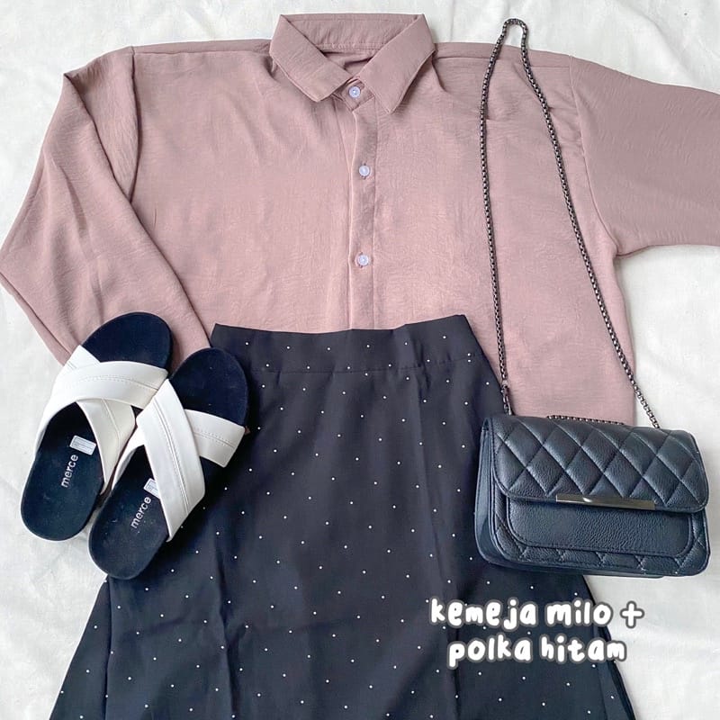 Aesthetic Stuff On Twitter Oneset Kemeja Skirt Https Shope Ee