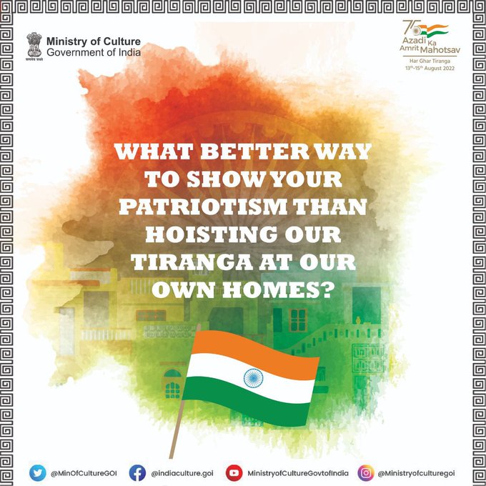 SCRailwayIndia's tweet photo. Let us hoist our National Flag at our homes- The better way to show our patriotism.

 #HarGharTiranga #NationalFlag https://t.co/vhHU5fyCEi https://t.co/KnQBoIeCM3