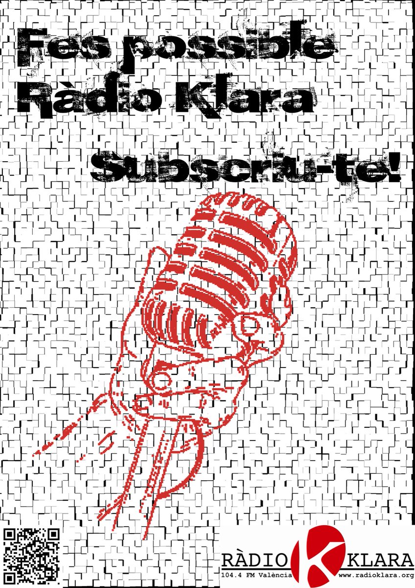 radioklara's tweet photo. Fes possible Ràdio Klara. Subscriu-te! https://t.co/yGRUy95SRz
#Comparteix #Difon #Imprimeix #RàdioKlara #RàdioLliure #València https://t.co/Mt50IzPfUY
