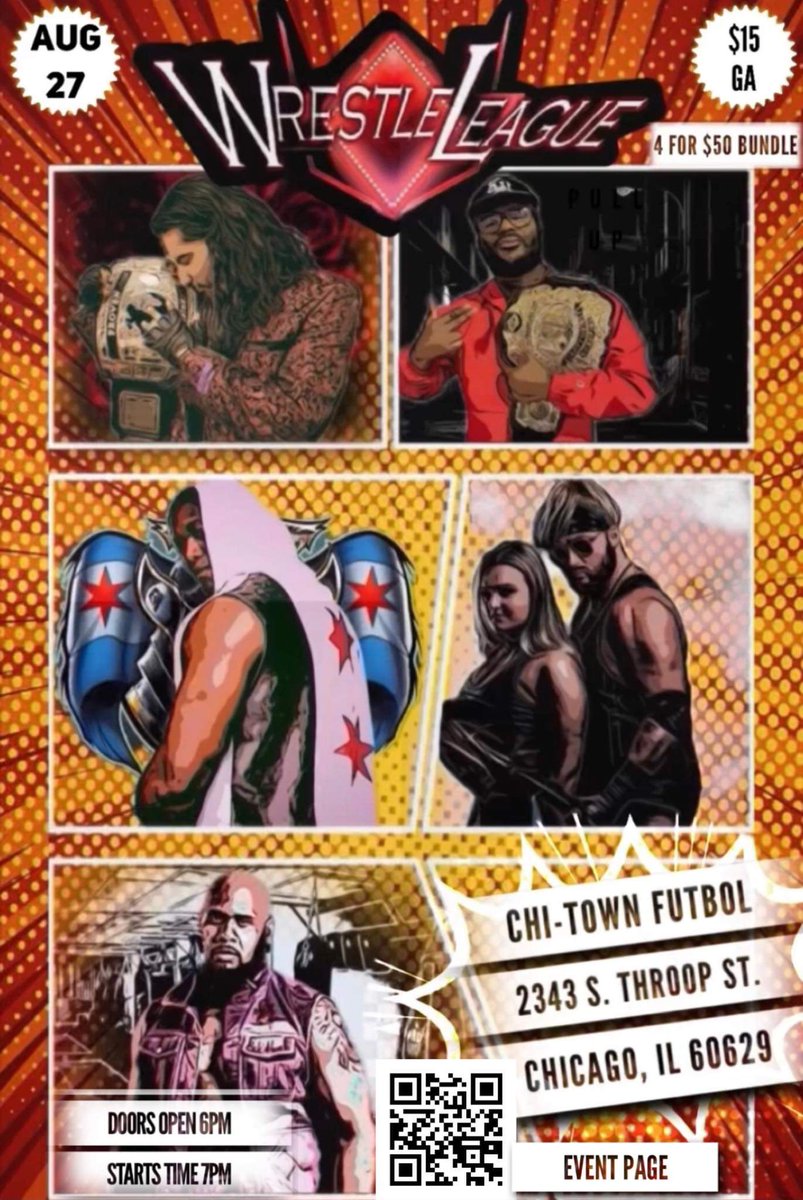 Let's end the summer with some hard-hitting, high-flying action. 
#wrestling #Chicago #pilsen #August #Saturday #prowrestling