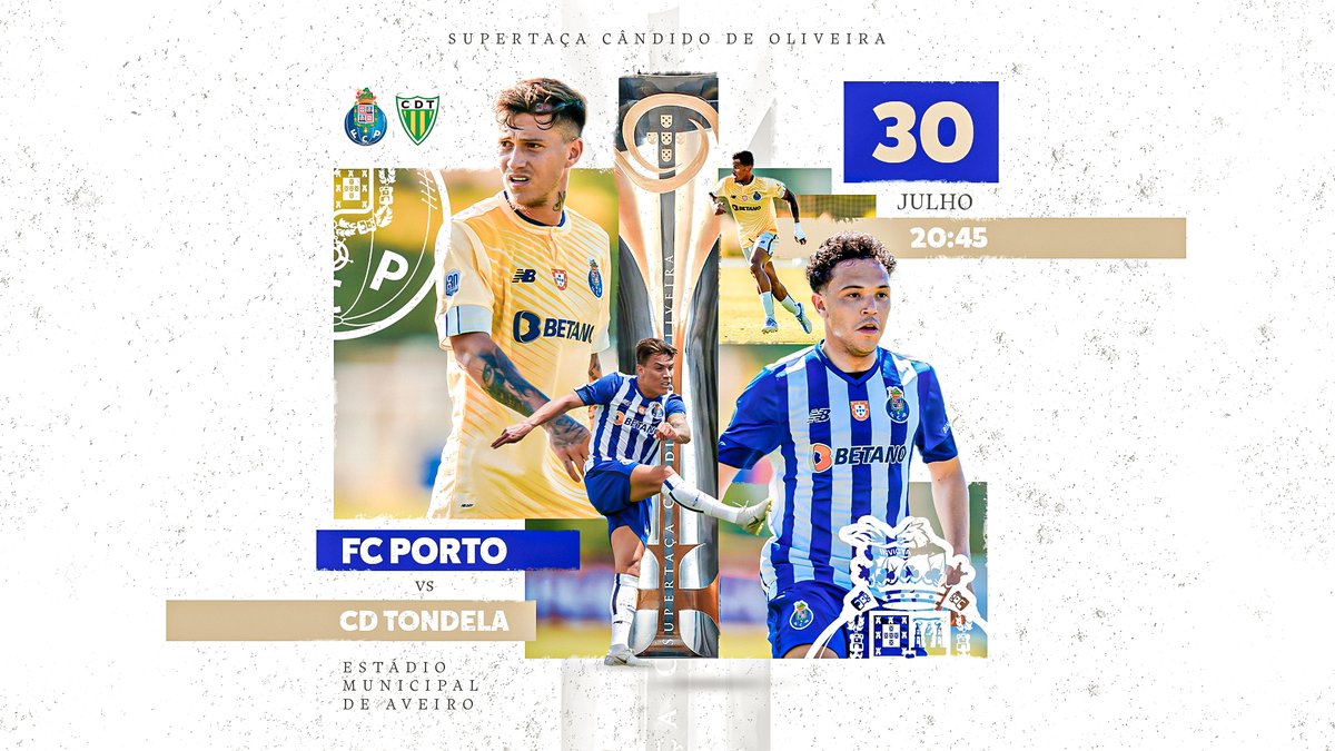 FCPorto's tweet photo. 🔜 Supertaça 🏆

🤩 Bilhetes disponíveis para público na Loja do Associado e nas FC Porto Stores 💪

#FCPorto #FCPCDT #Supertaça https://t.co/mU8cIF8oOK