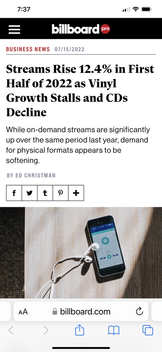 Good reminder that while the increase in rates for physical products is important, the significantly more critical fight is over streaming rates.