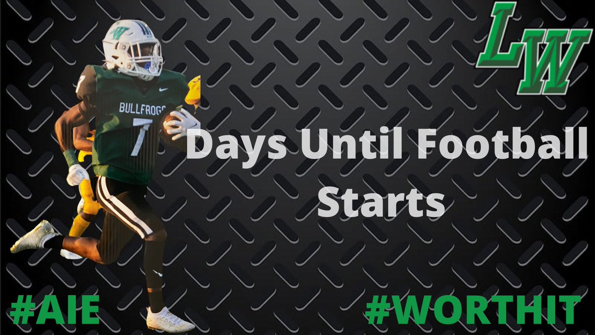 LWFrogFootball's tweet photo. One week away!! #AIE https://t.co/Vx4XJ7MAwL