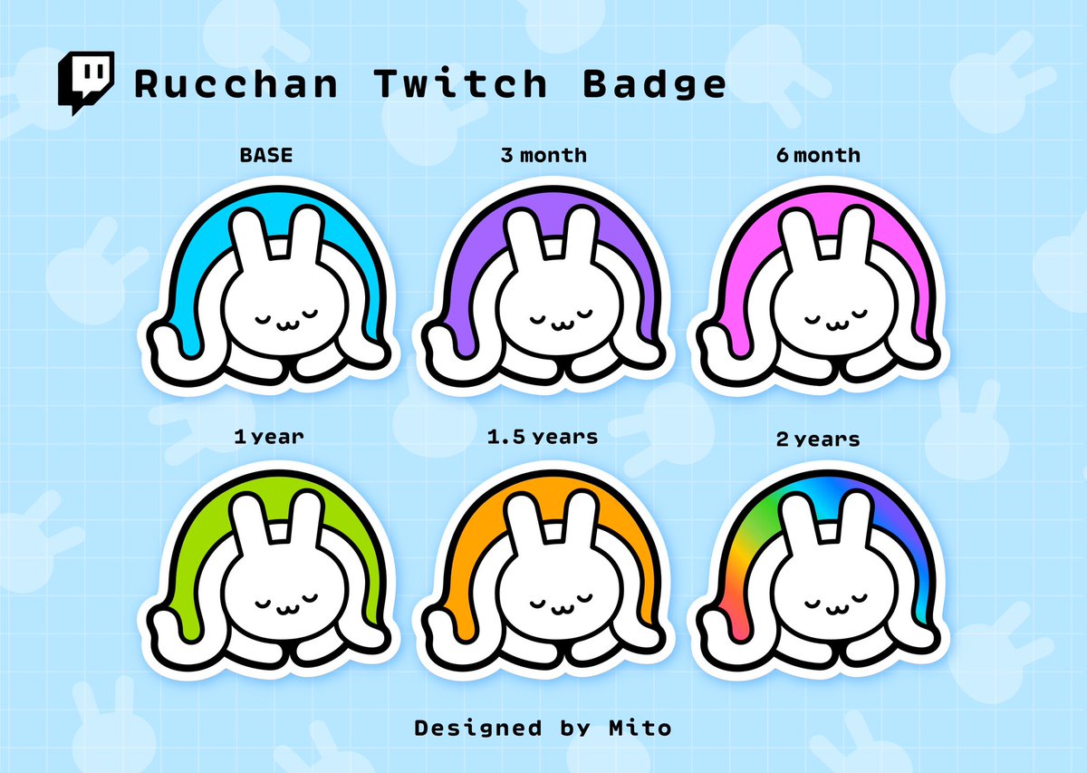 __mlllt0_0b__'s tweet photo. るっちゃん@nynpsGG のTwitchサブスクバッジを作らせていただきました🐰🤍
#mitocreate #Twitchbadge https://t.co/ise02fIuRW