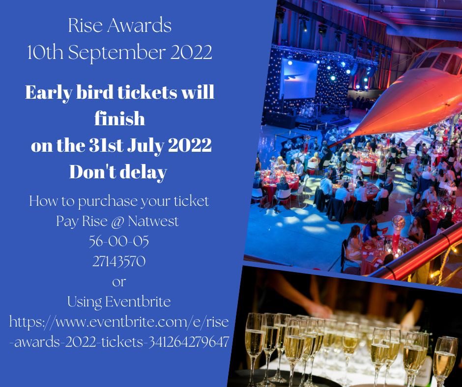 Early bird tickets for this years Rise award will finish on the 31st July, don’t delay purchase your tickets. @BCfmRadio @djstylebig @djbunjy @Djnytro1 @itsaishathomas @BrisStepSista @MTM_Awards @LawrenceHoo @martiburgess @Chillibronze @MichealDJenkins