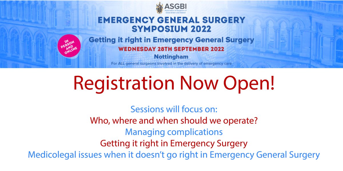 A third of our in person places are now occupied.  If you want to attend our Nottingham EGS day in person here’s the link:
asgbi.org.uk/emergency-gene…. 

We’d love to see you on the day! 
#asgbi #everyonematters #nowmorethanever
