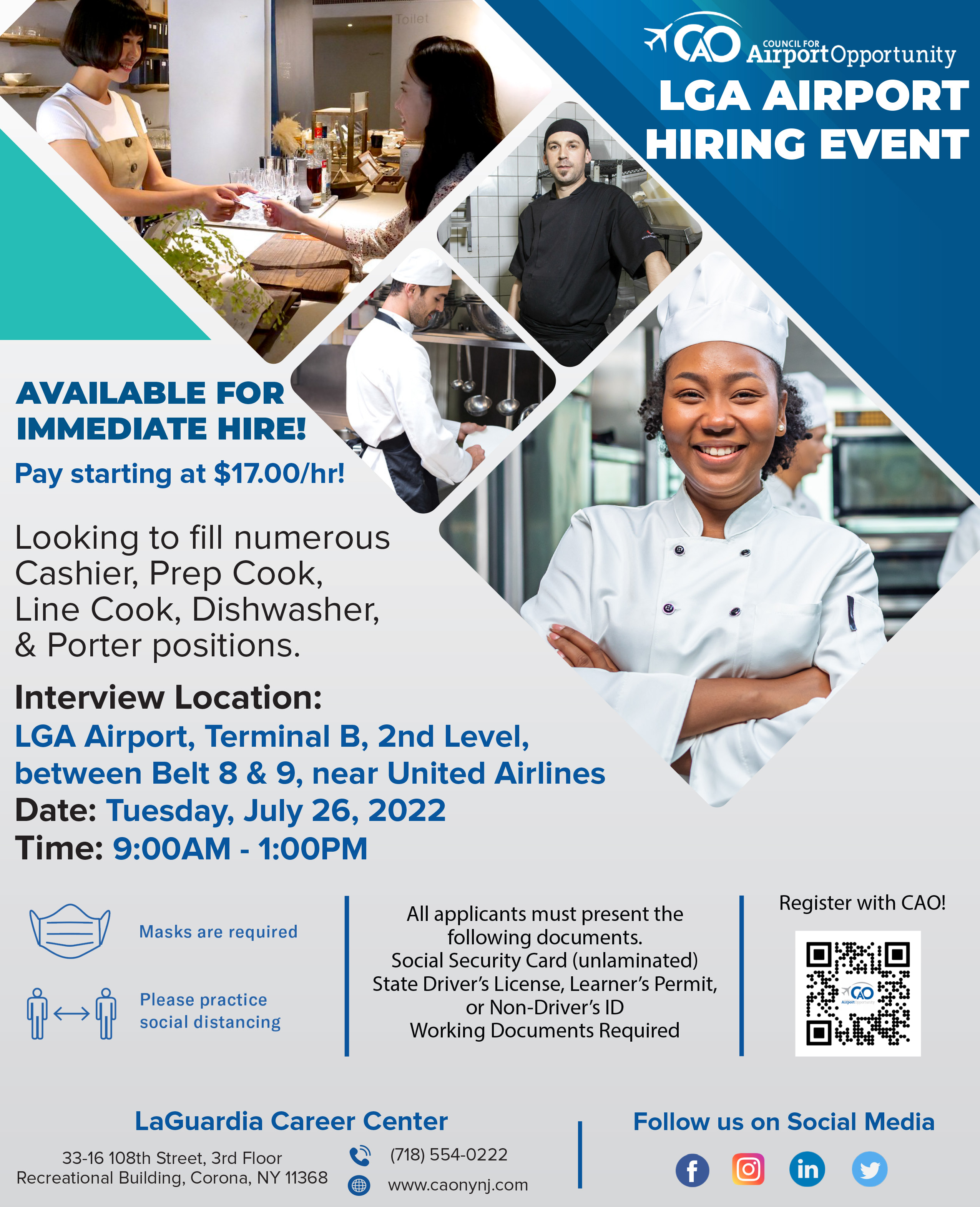 CAO NYNJ on X: &ldquo;CAO will be hosting a LGA Airport Hiring Event 