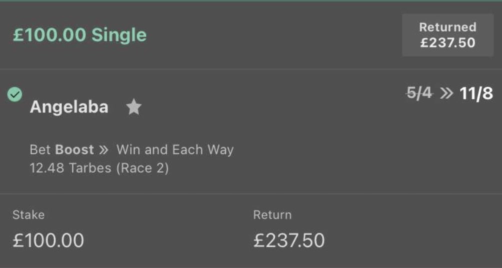 Easy winner to start the day. #boom