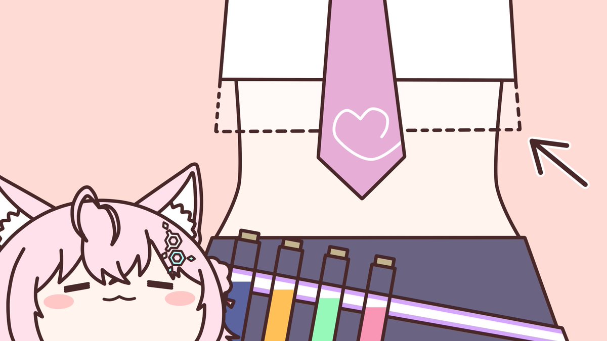 こよりのファンアートここの布の長さ大胆にオミットされてる時があって、そのうちこの布自体なくなりそう 