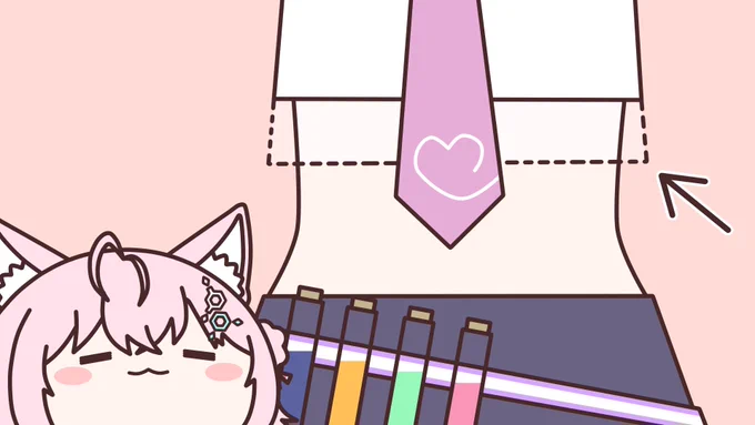 こよりのファンアートここの布の長さ大胆にオミットされてる時があって、そのうちこの布自体なくなりそう 