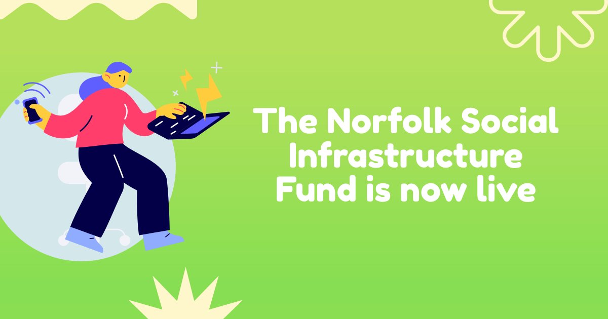 The Norfolk Social Infrastructure Fund is now live! 💰 

If you run a project or service that helps your community and need funding then we want to hear from you! 🤗 

Find out more at 👉🏽  orlo.uk/vuBFG